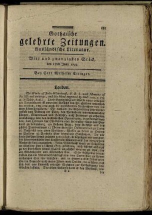 Vier und zwanzigstes Stück, den 15ten Junii 1793.