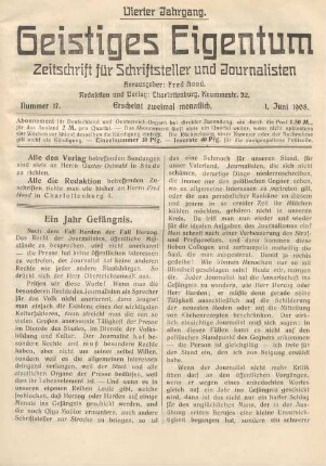 Nummer 17 (1. Juni 1908)