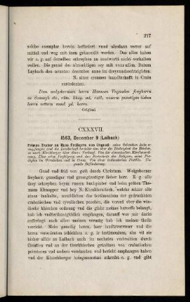 217-220, CXXXVII. 1563, December 9 (Laibach)