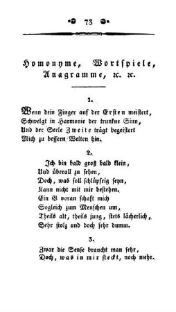 Homonyme, Wortspiele, Anagramme, [et]c. [et]c.