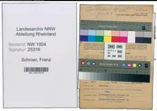 Entnazifizierung Franz Schroer , geb. 08.02.1891 (Wagenmeister)