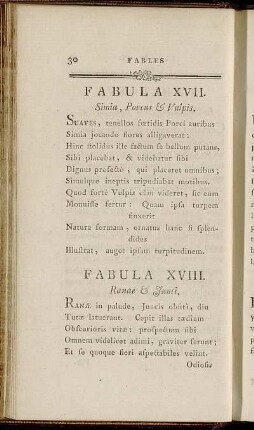 Fabula XVII. = Fable XVII. - Fabula XXX. = Fable XXX.