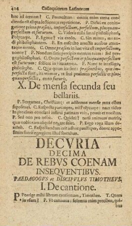 Decvria Decima de Rebvs Coenam Inseqventibvs