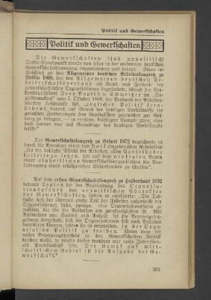 Politik und Gewerkschaften