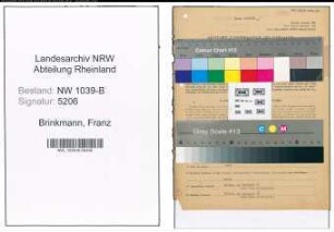 Entnazifizierung Franz Brinkmann , geb. 25.10.1912 (Arbeiter)