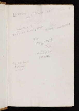 Buchhändlernotizen, engl.