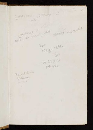 Buchhändlernotizen, engl.