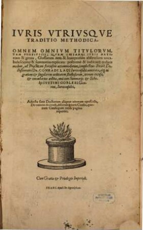 Iuris utriusque traditio methodica : unacum summariis et scholiis Jus. Gobleri
