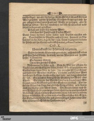 Cap. X. Ubereinkunfft der Lehre nach insgemein.