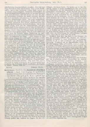 237-239 [Rezension] Bardenhewer, Otto, Geschichte der altkirchlichen Literatur. I. Bd.: Vom Ausgange des apostolischen Zeitalters bis zum Ende des 2. Jahrh