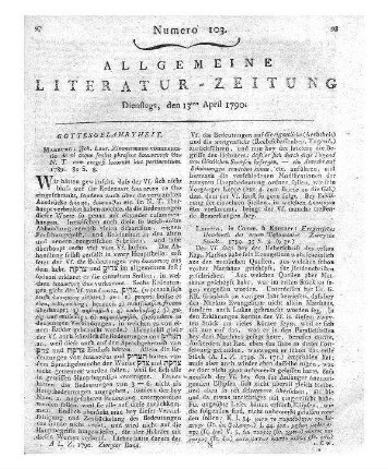 Zimmermann, J. L.: Commentatio de vi atqve sensv phraseos Dikaiosynes Theu Novi Testamenti cvm exegesi locorvm hvc pertinentivm. Marburg 1789