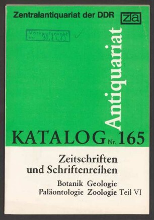 Nr. 165: Zeitschriften und Schriftenreihe