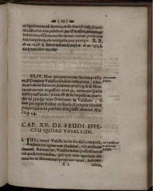 Cap. XV. De Feudi Effectu Quoad Vasallum