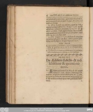 Tit. I. De Aedilitio Edicto & redhibitione & quanti minoris.