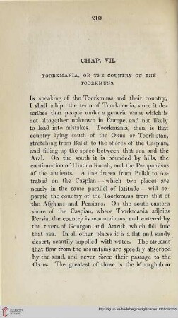 Book I, Chapter VII: Toorkmania, or the country of the Toorkmuns