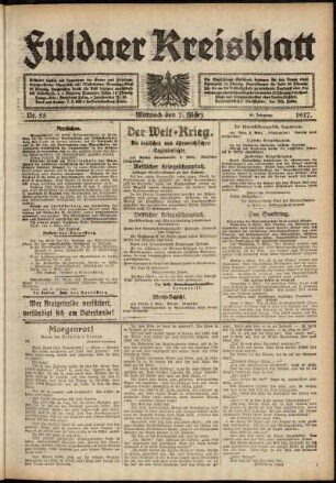 Ausgabe vom Mittwoch, den 07. März 1917.