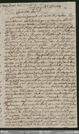 Eigenh. Brief von August Ludwig Hülsen an August Wilhelm von Schlegel, Seekamp, 18.12.1803