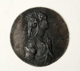 Plakette: Weibliches Halbfigurbildnis