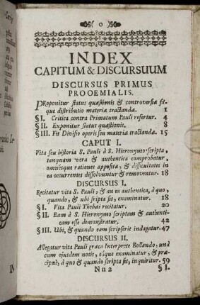 Index Capitum & Discursuum.