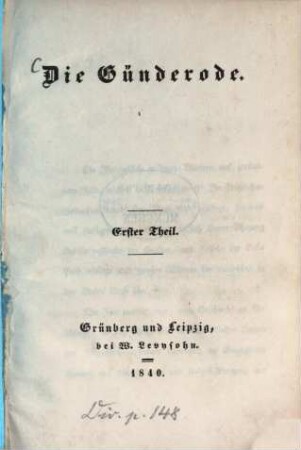 Die Günderode, 1
