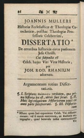 [III.] Joannis Mulleri ...