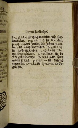 Errata Junii 1697.