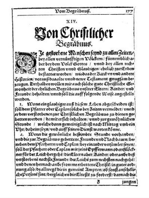XIV. Von Christlicher Begräbnus
