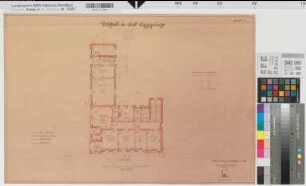 Bad Lippspringe (Bad Lippspringe) Posthaus Grundriß 2. Geschoß 1932 1 : 100 41,5 x 62 Pause Oberpostdirektion Münster