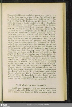 7b. Erfahrungen beim Unterricht