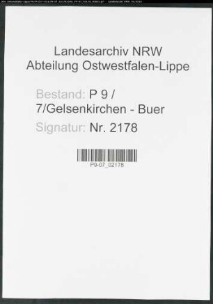 Namensverzeichnis Gelsenkirchen - Buer, Todesfälle