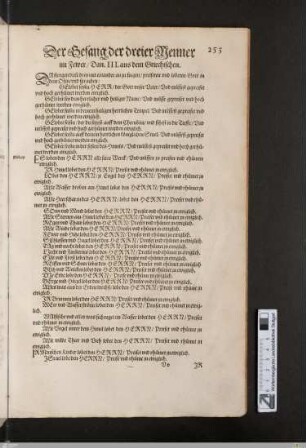 Der Gesang der dreier Menner im Fewer / Dan. III. aus dem Griechischen