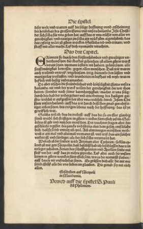 Vorred auff die Epistel S. Pauli Zu Philemon.