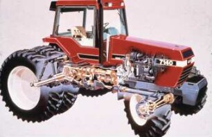 Schemazeichnung: Traktor, Allradtraktor, Antriebs- und Anbausystem, Bauart, Zwillingsreifen