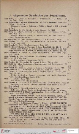 7. Allgemeine Geschichte des Sozialismus (Nr. 1158 - 1202)