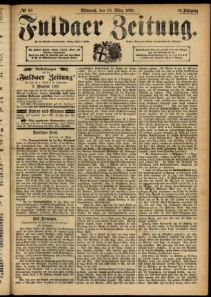 Ausgabe vom Mittwoch, den 18. März 1891.