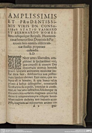 AMPLISSIMIS ET PRUDENTISSIMIS VIRIS DN.