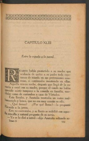 Capítulo XLIII - Entre la espada y la pared.