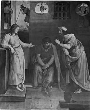 Acht Wandgemälde aus der Casa Bartholdy (Zuccari) in Rom — Joseph im Gefängnis. Joseph deutet die Träume seiner Mitgefangenen