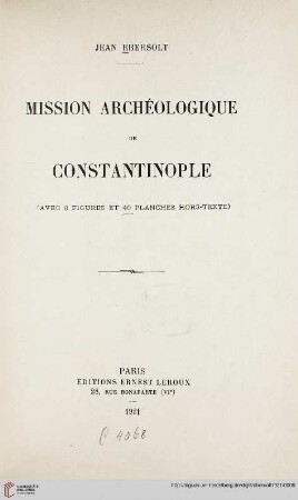 Mission archéologique de Constantinople