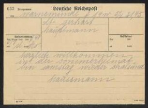 Brief von Hermann Haussmann an Gerhart Hauptmann