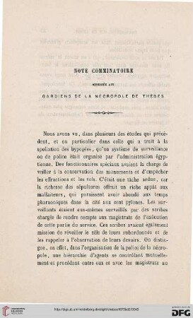 Note comminatoire adressée aux gardiens de la nécropole de Thèbes