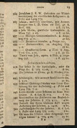 19-33, Jesuitenschriften.