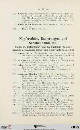 Kupferstiche, Radierungen und Schabkunstblätter (Nr. 1289-2271)