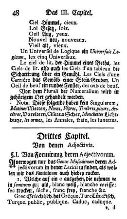 Drittes Capitel. Von denen Adjectivis.