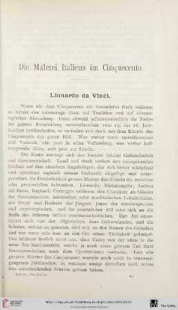 Die Malerei Italiens in Cinquecento