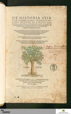 De Historia Stirpivm Commentarii Insignes, Maximis Impensis Et Vigiliis Elaborati : Adiectis Earvndem Vivis Plvsqvam quingentis imaginibus : Regiones peregrinas ... : Accessit ijs succincta admodum uocum difficilium & obscurarum passim in hoc opere occurrentium explicatio. Vnà cum quadruplici Indice, quorum primus quidem stirpium nomenclaturas graecas, alter latinas, tertius officinis seplasiariorum & herbarijs usitatas, quartus germanicas continebit