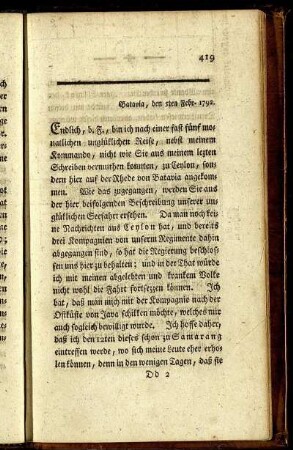 Batavia, den 5ten Febr. 1792.