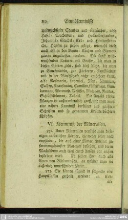 VI. Kenntniß der Mineralien