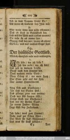 69. Der him[m]lische Gottlieb.