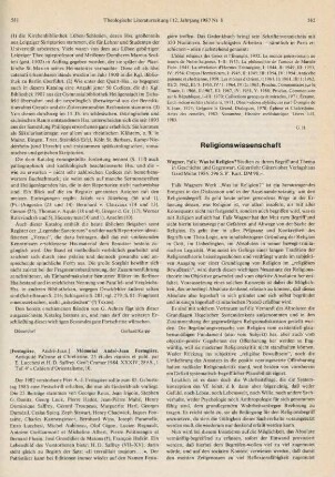582-585 [Rezension] Wagner, Falk, Was ist Religion?